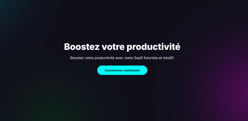 Capture d'écran SaaS Landing Page